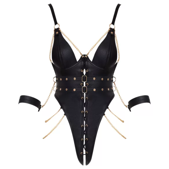 Cottelli - bondagebody met kettingen (zwart)