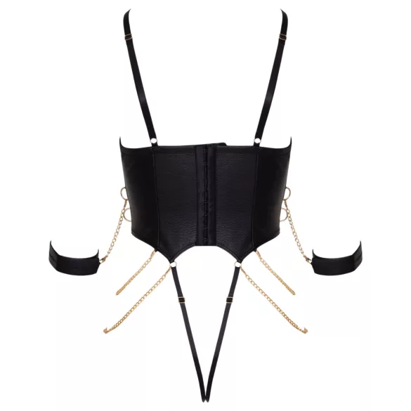 Cottelli - bondagebody met kettingen (zwart)