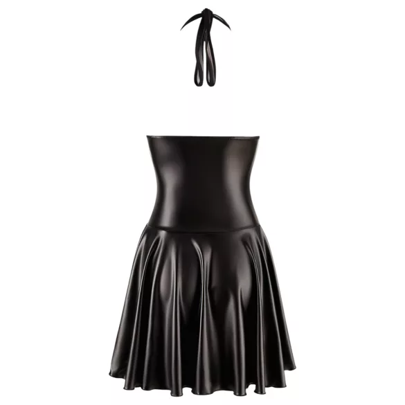 Noir - plooienjurk - transparant borstgedeelte - halternek - zwart - L