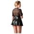 Cottelli Plus Size - Glanz jurk rood korset (zwart) - XXXXL