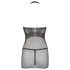 Mandy Mystery - netjurk met nekband en string (zwart)