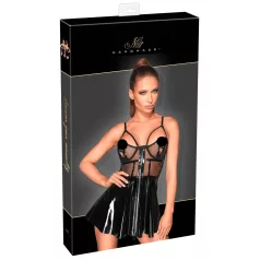 Noir - lakleren jurkje met netstof inzet - zwart - M
