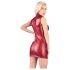 Cottelli Party - glanzende, mouwloze minijurk met rits (rood) - L