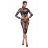 Noir - Transparante lange mouwen jurk, bloemenprint (zwart) - M