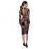 Noir - Transparante lange mouwen jurk, bloemenprint (zwart) - M
