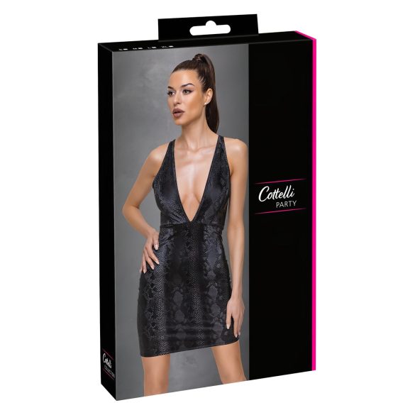 Cottelli Party - Zwart jurk met slangenprint