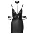 Cottelli Bondage - Glanzende minijurk met halskoord (zwart) - XL