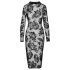 Noir - roze, lange mouw jurk (zwart) - L