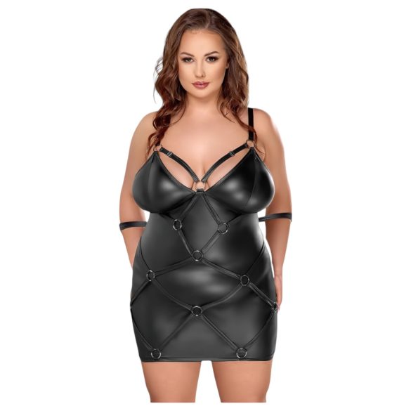 Cottelli Plus - Jurk met boeien (zwart) - 2XL