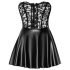 Noir - Glanzend Mini-jurkje met Kant Top (Zwart) - M