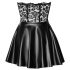 Noir - Glanzend Mini-jurkje met Kant Top (Zwart) - M