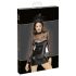 Noir - Glanzende jurk met transparante top (zwart)