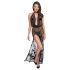 Noir - volledig transparante maxi-jurk met bloemenpatroon (zwart) - XL