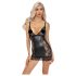 Noir - Mini Jurk met Transparante Zijkanten (Zwart) - M