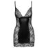 Noir - Mini Jurk met Transparante Zijkanten (Zwart) - M