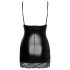 Noir - Mini Jurk met Transparante Zijkanten (Zwart) - M