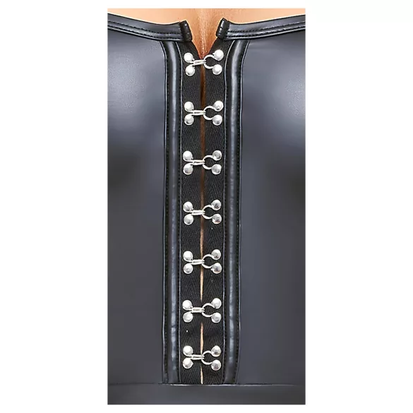 Cottelli - glanzende minijurk - geplooide rok - zwart