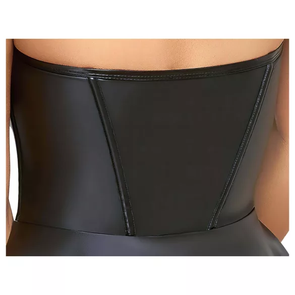 Cottelli - glanzende minijurk - geplooide rok - zwart