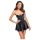 Noir Libido - mat zwarte mini jurk - L
