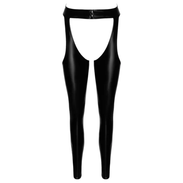 Noir - glanzende openkousen - chaps stijl - zwart - M