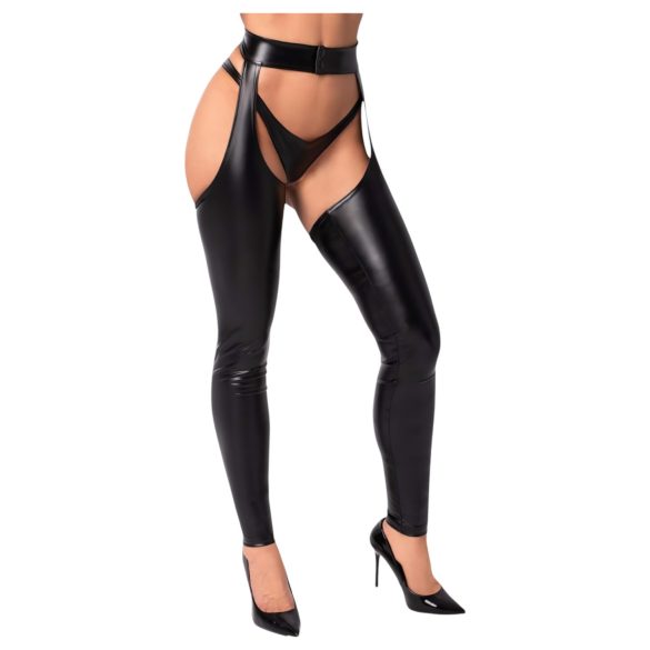 Noir - glanzende panty - chaps (zwart) - L