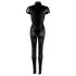 Cottelli - catsuit met korte mouwen - glanzend zwart - M