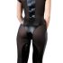 Cottelli - Glanzend kort mouwen overall (zwart) - L