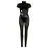 Cottelli - Glanzend kort mouwen overall (zwart) - L