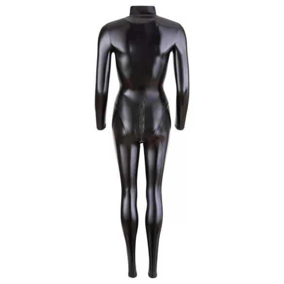 Cottelli - jumpsuit dames - lange mouw - glanzend zwart - S