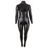 Cottelli Plus Size - Glanzende Jumpsuit met Lange Mouwen (Zwart)