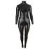 Cottelli Plus Size - glanzende jumpsuit met lange mouwen - zwart
