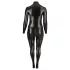 Cottelli Plus Size - glanzende jumpsuit met lange mouwen - zwart