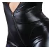 Cottelli Plus Size - glanzende jumpsuit met lange mouwen - zwart - 2XL