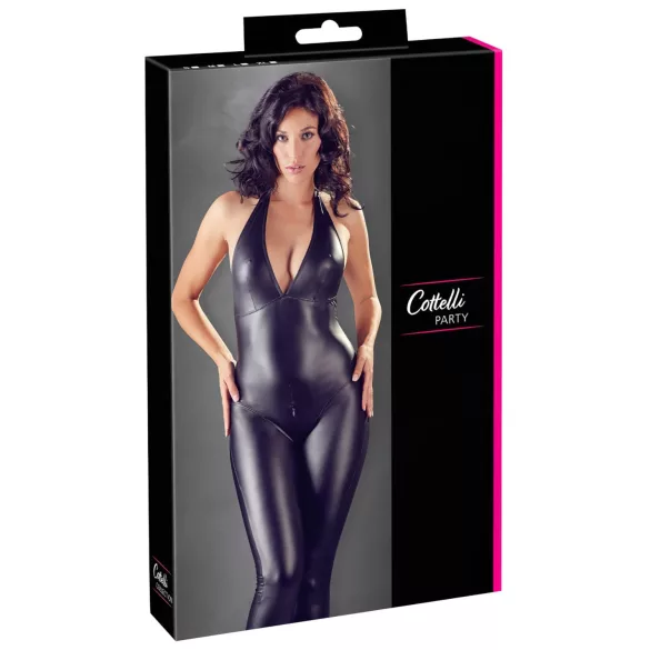 Cottelli Party - catsuit - glanzend - zwart - M