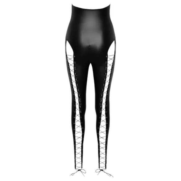 Cottelli Party - halter jumpsuit met veter (zwart) - M