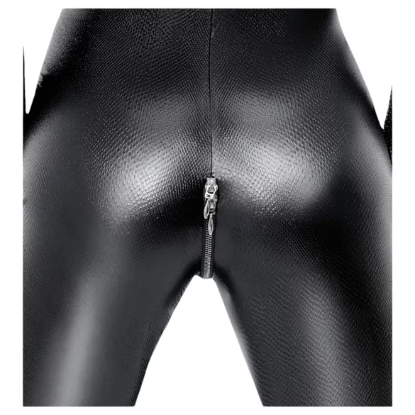 Noir - catsuit voor dames - slangendessin - zwart - L