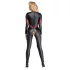 Cottelli - catsuit met rits - lederlook - zwart
