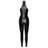 Noir - catsuit dames - glanzend met ritssluiting - zwart - L