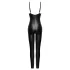Cottelli - matte overall met afneembaar borstharnas (zwart)