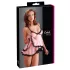 Cottelli - babydoll - kanten ruches - zwart - M