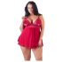 Cottelli Plus-size - rode kanten babydoll