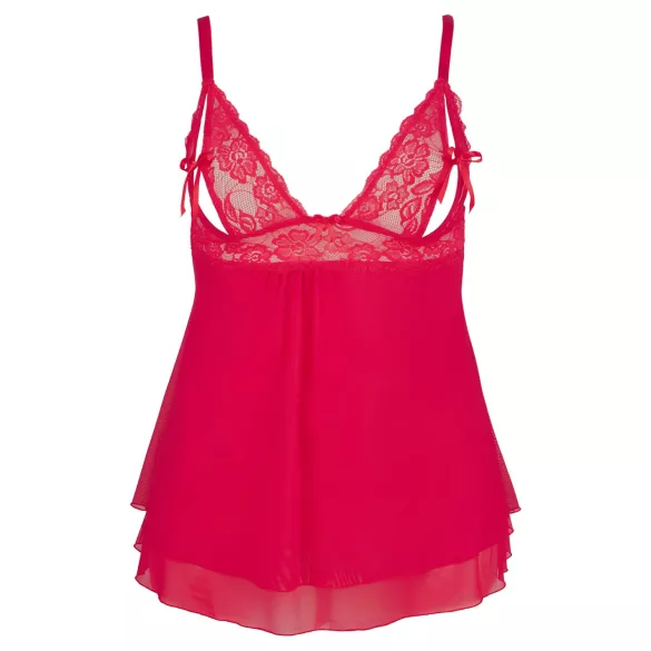 Cottelli Plus Size - babydoll - kant - rood - 4XL