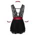 Cottelli Bondage - Halter babydoll met kant (zwart)