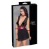 Cottelli Bondage - Halter babydoll met kant (zwart) - XL