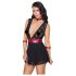 Cottelli Bondage - Halter babydoll met kant (zwart) - XL