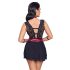 Cottelli Bondage - Halter babydoll met kant (zwart) - XL
