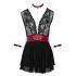 Cottelli Bondage - Halter babydoll met kant (zwart) - XL