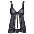 Kissable - Open babydoll (zwart)