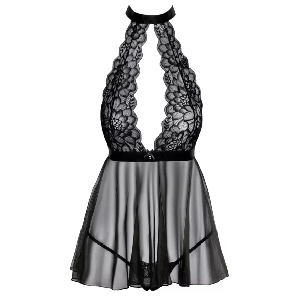 Kissable - babydoll met halsband - kant - zwart - L/XL