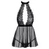 Kissable - babydoll met halsband - kant - zwart - L/XL